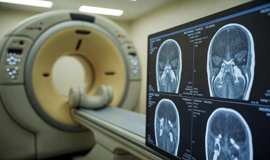 CBCT cholesteatoma temporal bone scan displayed on radiology workstation at 3Beam Imaging Centre