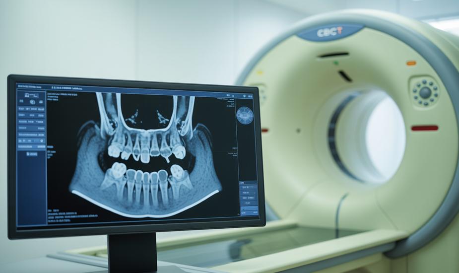 CBCT cleft palate 3D imaging showing alveolar bone assessment on a radiology workstation at 3Beam Imaging Centre