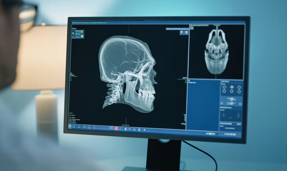 CBCT orthognathic surgery planning - 3D jaw reconstruction on radiology workstation at 3Beam Imaging Centre