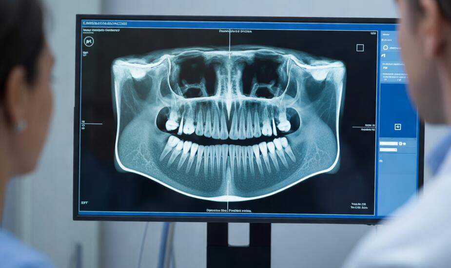 CBCT pterygoid implant planning - 3D scan showing pterygoid plate anatomy for implant placement in the atrophic maxilla